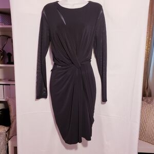 Sophisticated Long Sleeve Black Dress